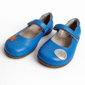 See Kai Run Blue Mary Jane Leather Shoes Starfish Sand Dollar, Size 2